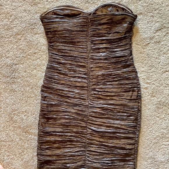 Suzy Shier Glitzy Brown Strapless Dress Size S - Picture 4 of 8
